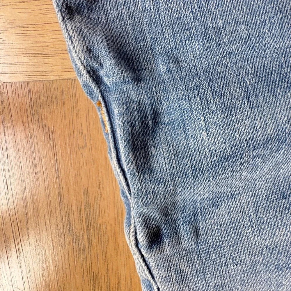 $304 RE/DONE Destroyed Dawn‎ Stove Pipe 70's Crop Straight Leg Denim Jeans SZ 25
